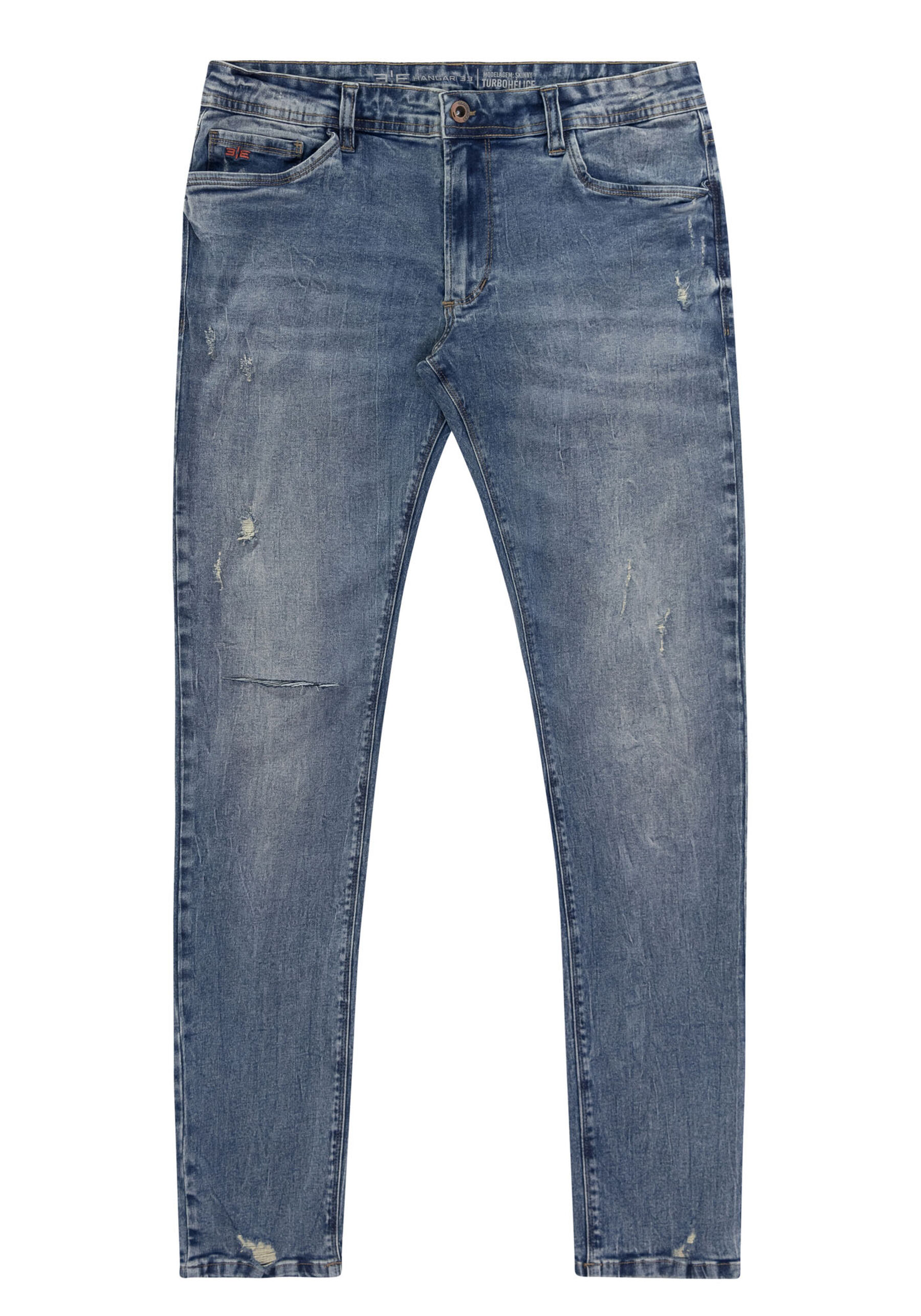 Calça Jeans Masculina Skinny Branca Com Destroyed - Hangar do Jeans