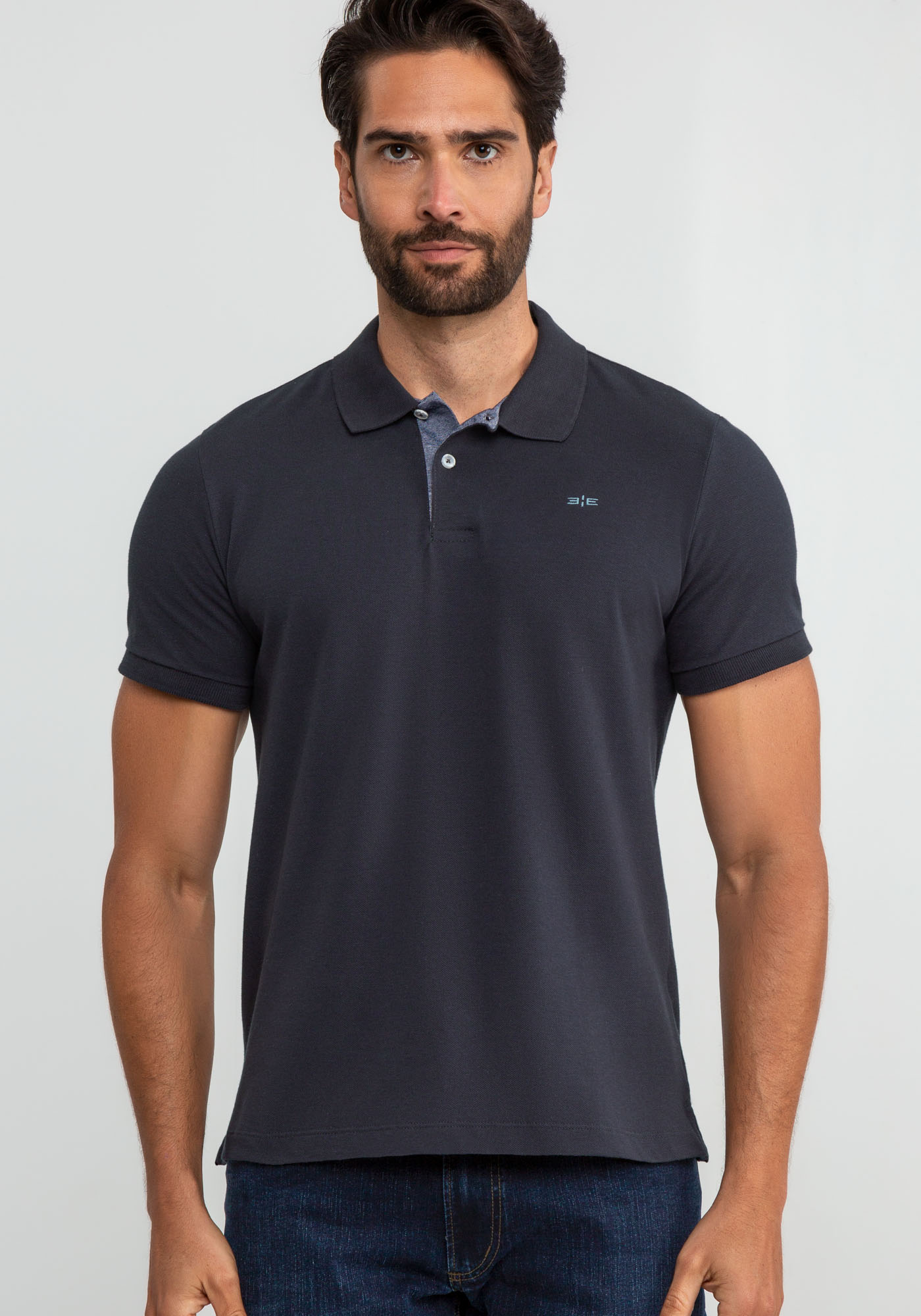 Comprar Camisa polo malha piquet com elastano- chumbo - WM9042 - R