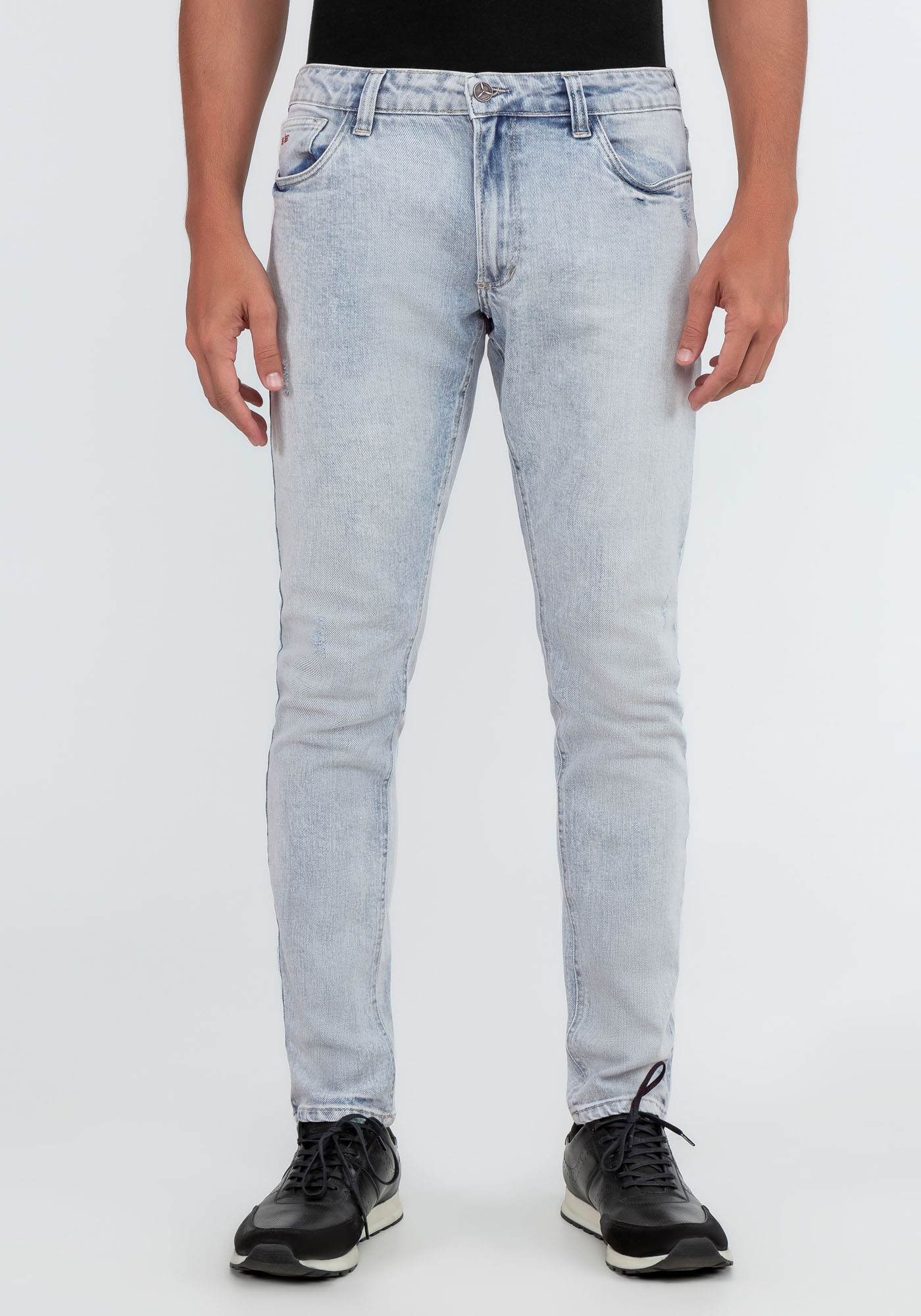 Calça jeans Masculina Skinny Délavé Street - Azul Claro
